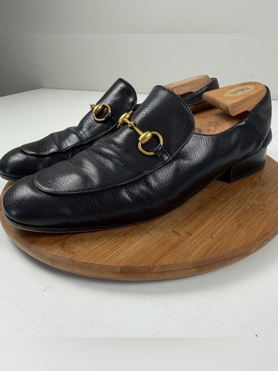 Gucci Jordaan Black Leather Horsebit Loafers *Read description main image 5